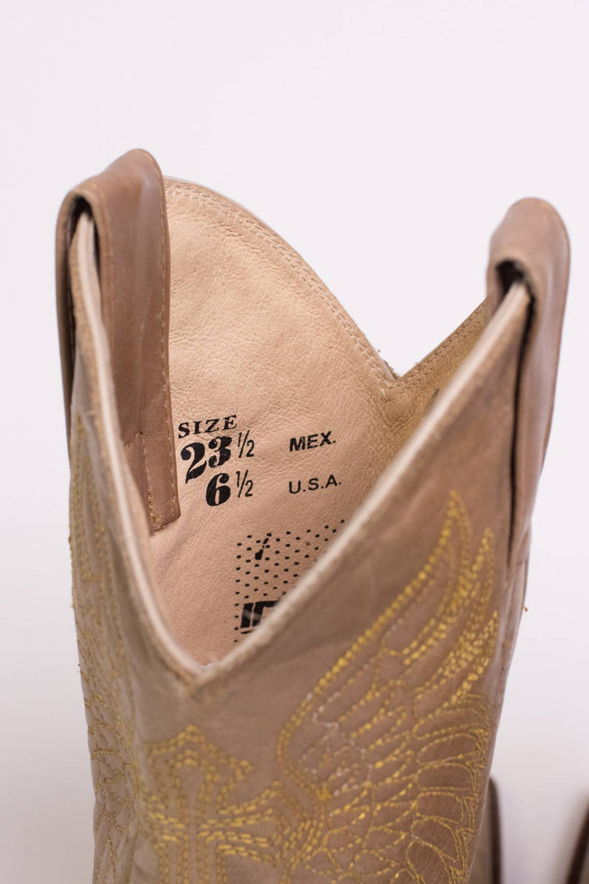 Tan Leather Cowboy Boots (6.5)