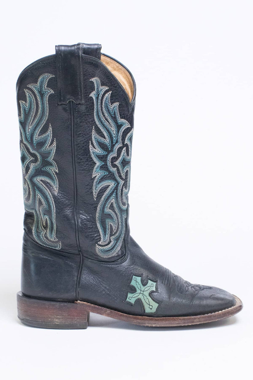 Cross Stitched Tony Lama Cowboy Boots (6 B)
