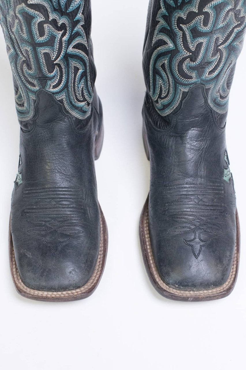 Cross Stitched Tony Lama Cowboy Boots (6 B)