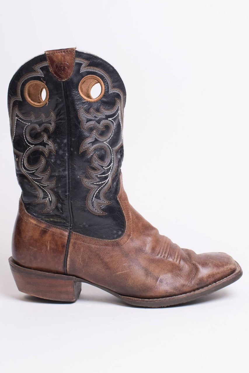 Black and Brown Ariat Cowboy Boots (12 EE)