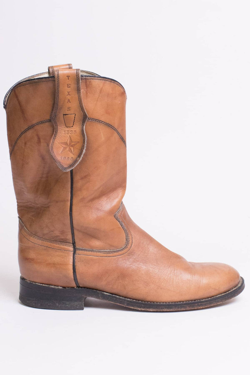 Vintage Dingo Texas Stamped Leather Cowboy Boots (8.5 D)