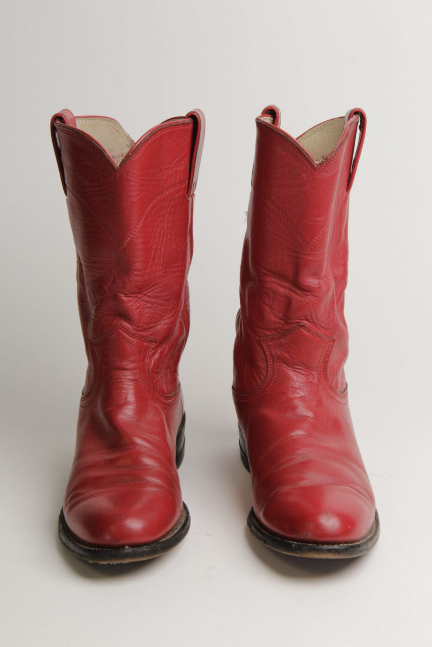 Red Women's 6 B Justin Cowboy Boot