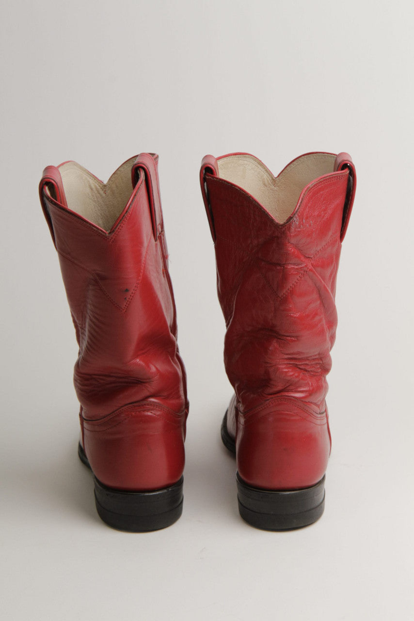 Red Women's 6 B Justin Cowboy Boot
