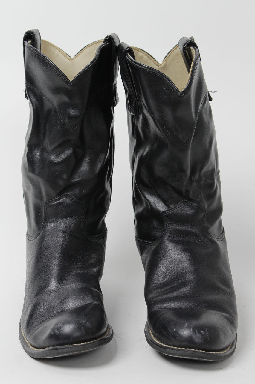 Black Cowboy Boots 6.5 M