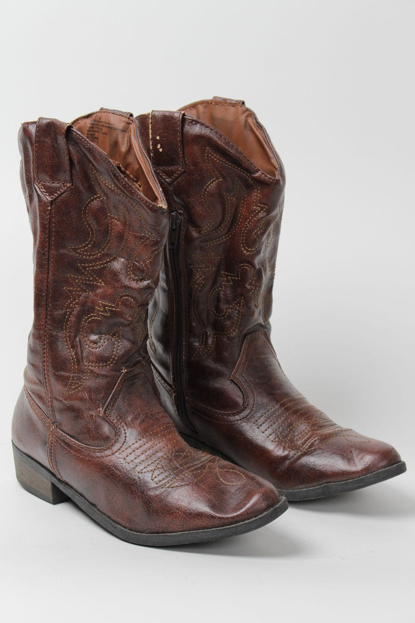 1265 Brown Cowboy Boots Size 6