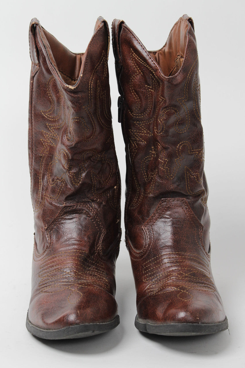 1265 Brown Cowboy Boots Size 6