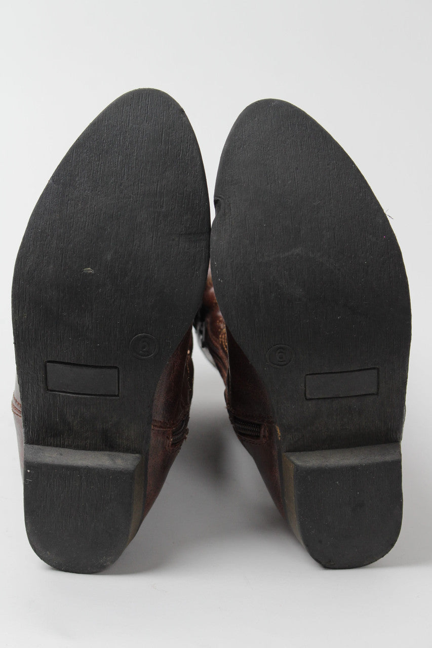 1265 Brown Cowboy Boots Size 6