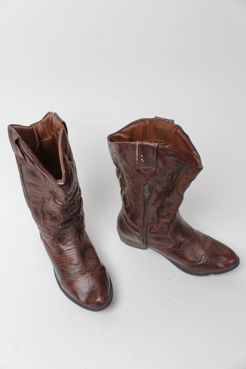 1265 Brown Cowboy Boots Size 6