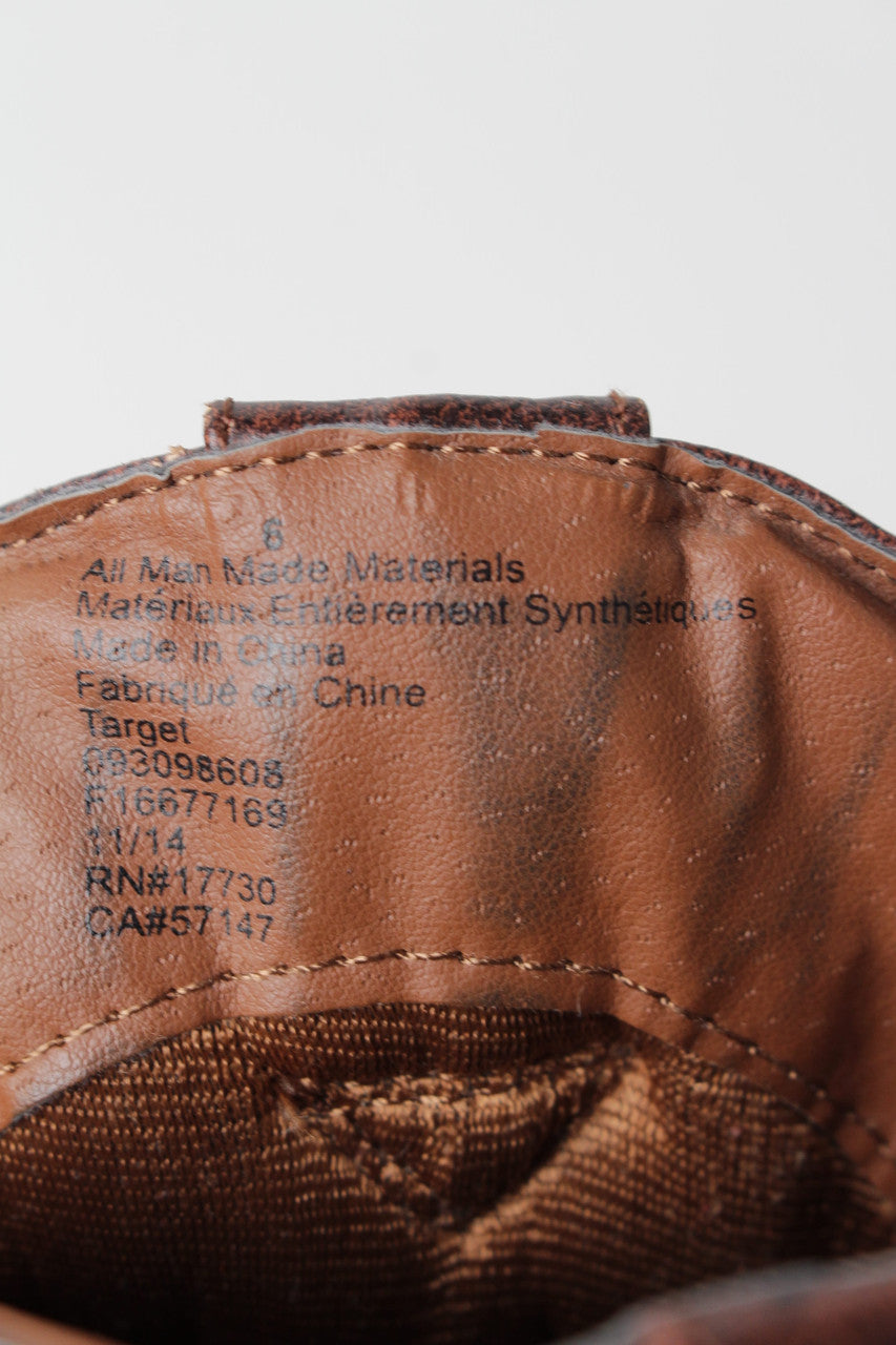 1265 Brown Cowboy Boots Size 6