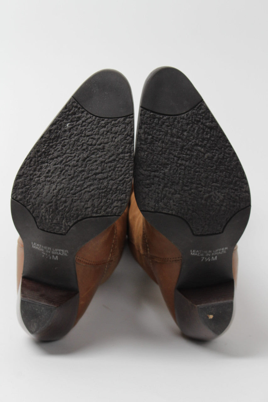 Brown High Heel Cowboy Boots (Sz. 7.5 M) 1271