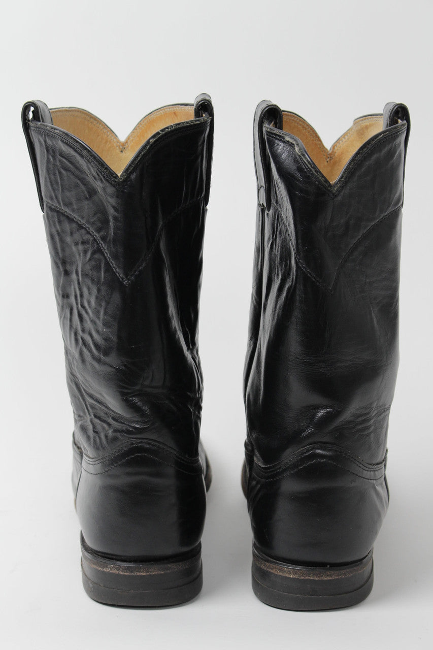 Justin Black Cowboy Boots (Sz. 9 A) 1276