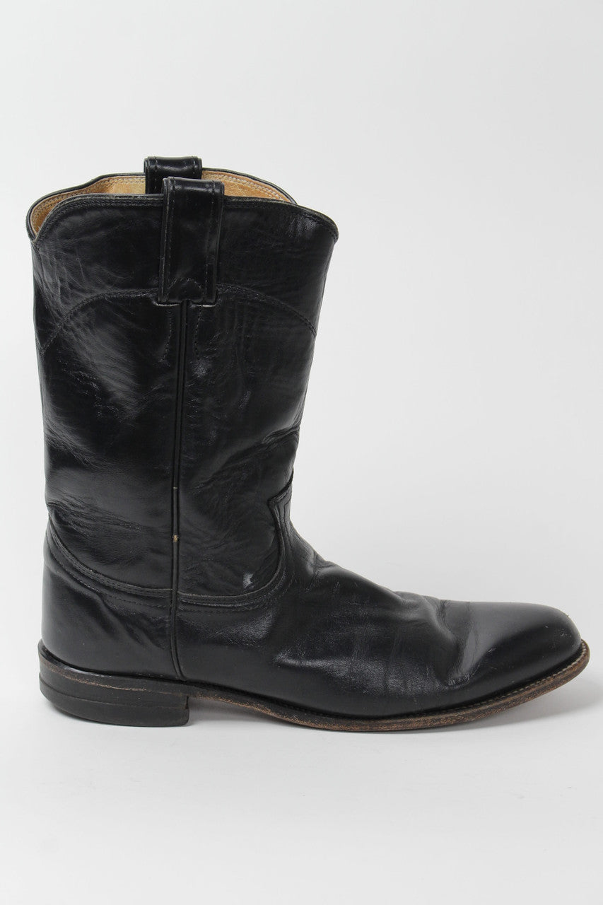 Justin Black Cowboy Boots (Sz. 9 A) 1276