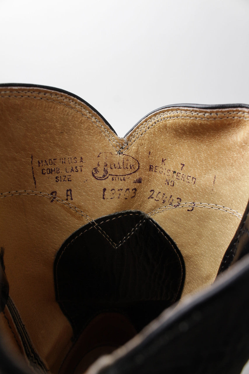 Justin Black Cowboy Boots (Sz. 9 A) 1276