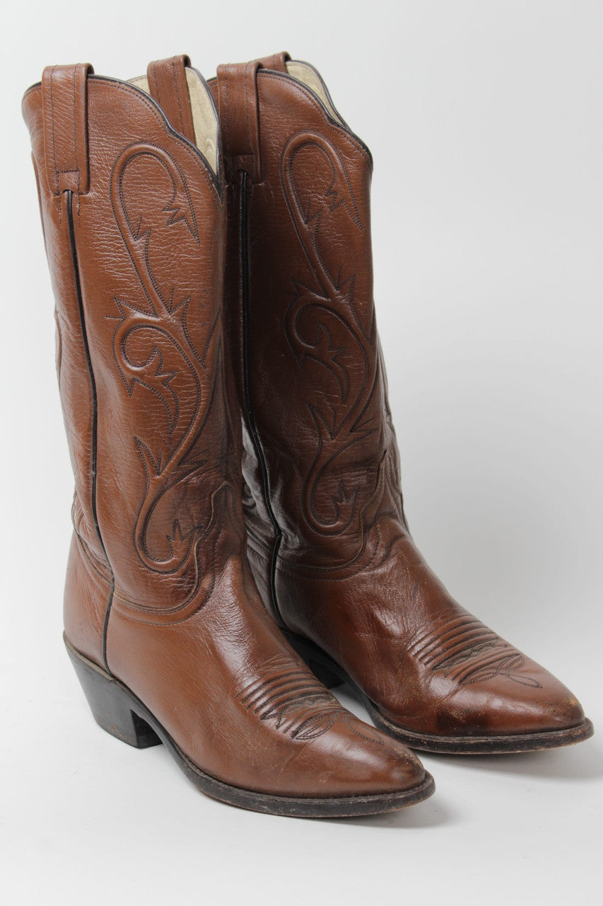 Brown Cowboy Boots (Sz. 7.5 M) 1279
