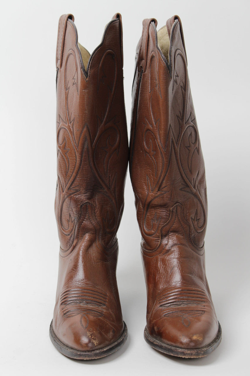 Brown Cowboy Boots (Sz. 7.5 M) 1279