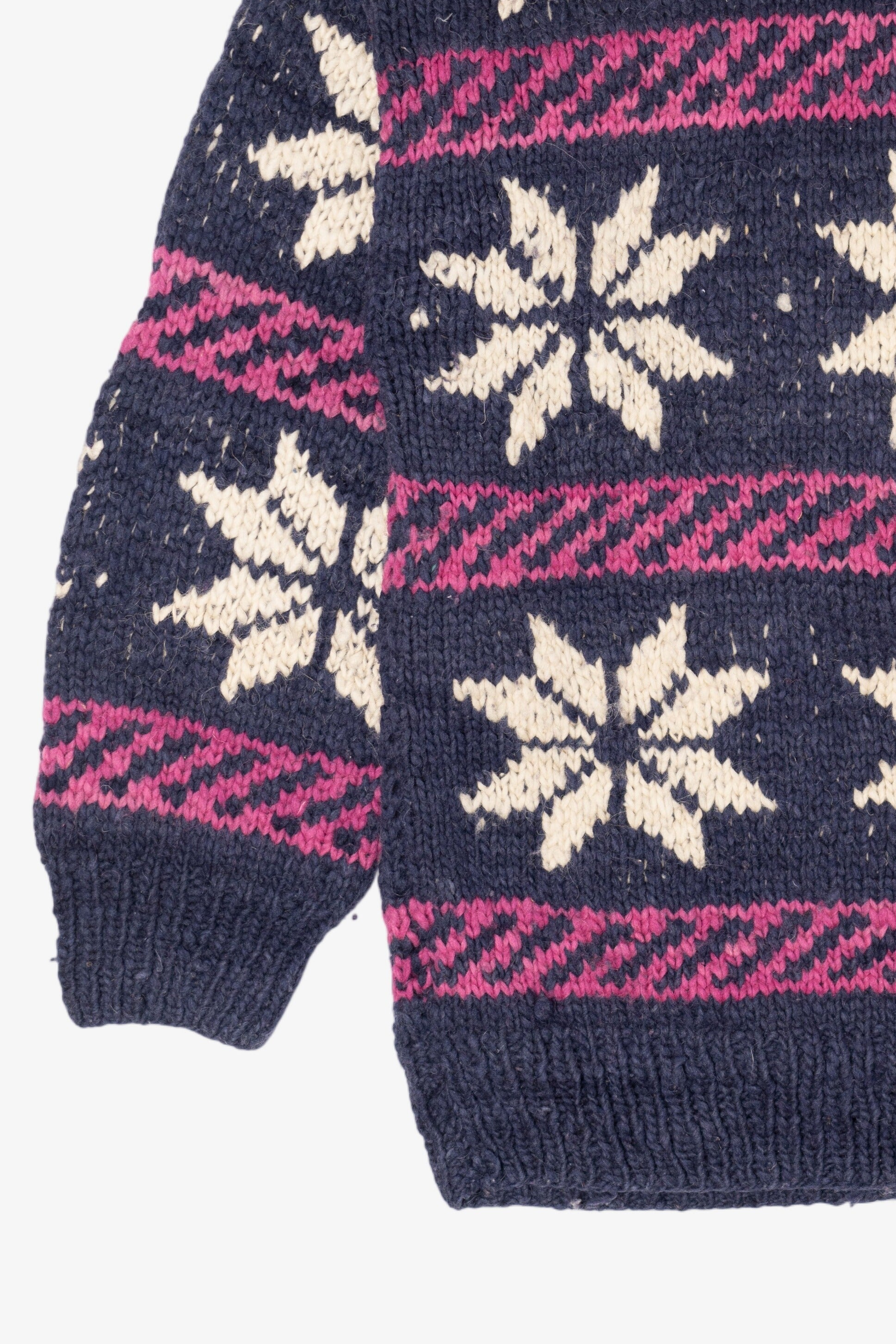 Vintage Navy Blue Snowflake Pattern Reywear Sweater (1980s)