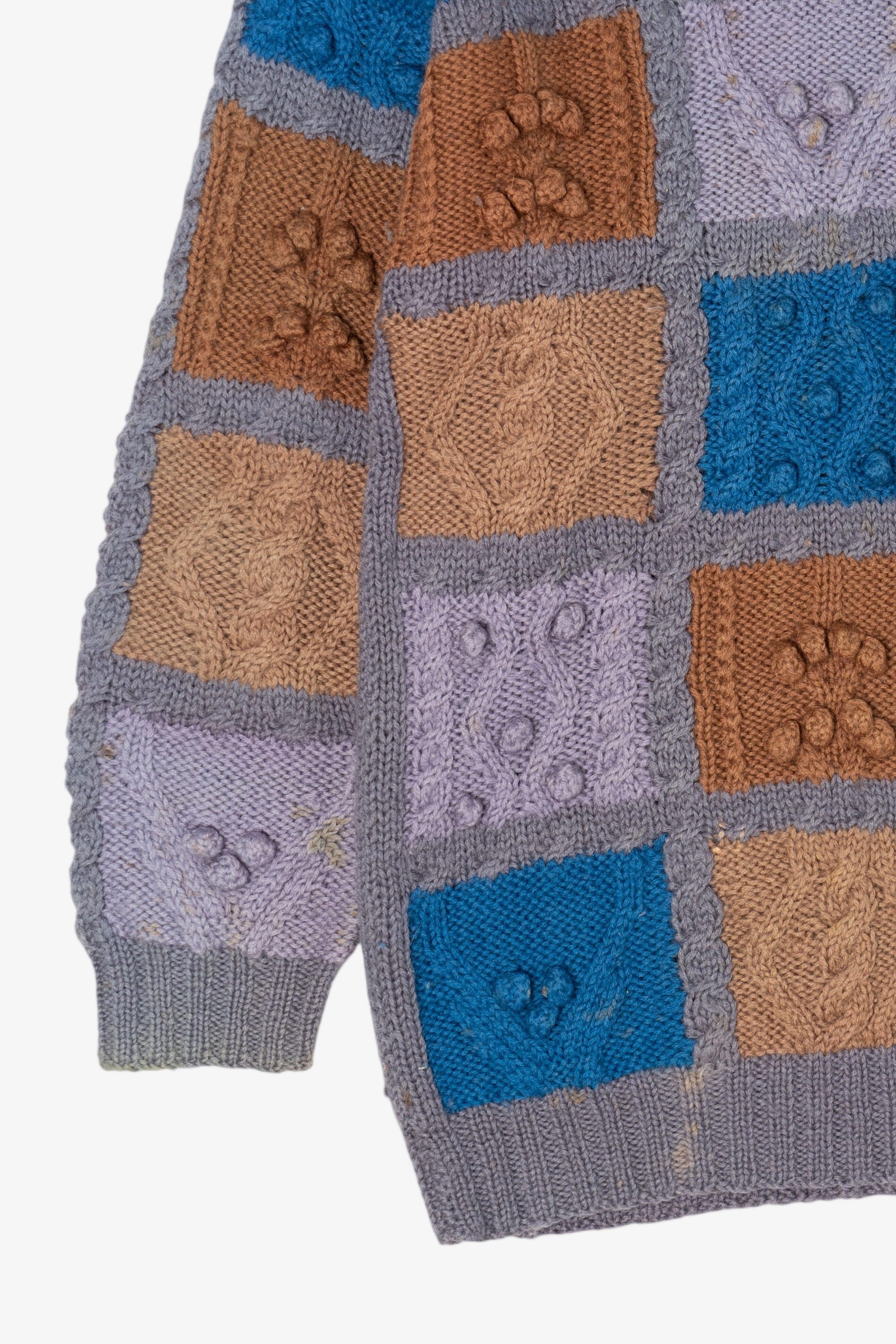 Vintage Hand Knit Lintex Patchwork Sweater (1980s)