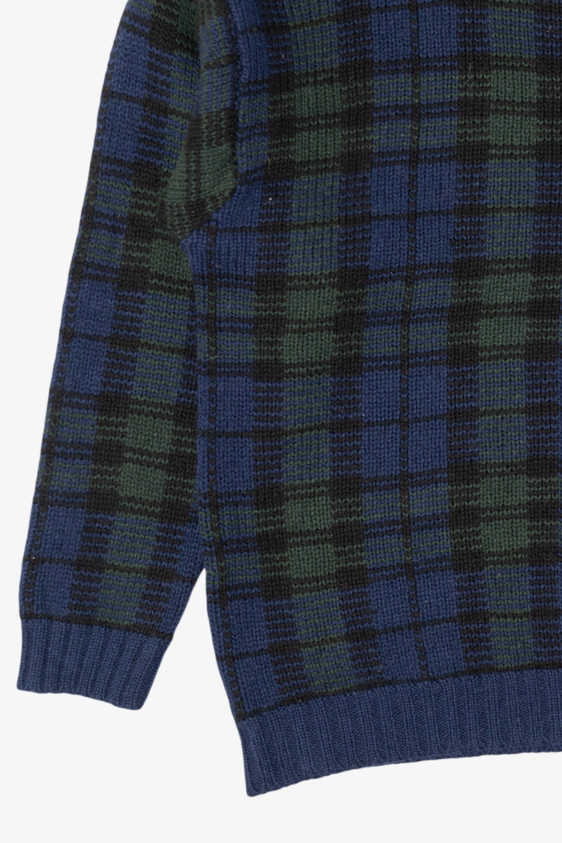 Vintage Navy Blue Plaid Britches Sweater (1990s)