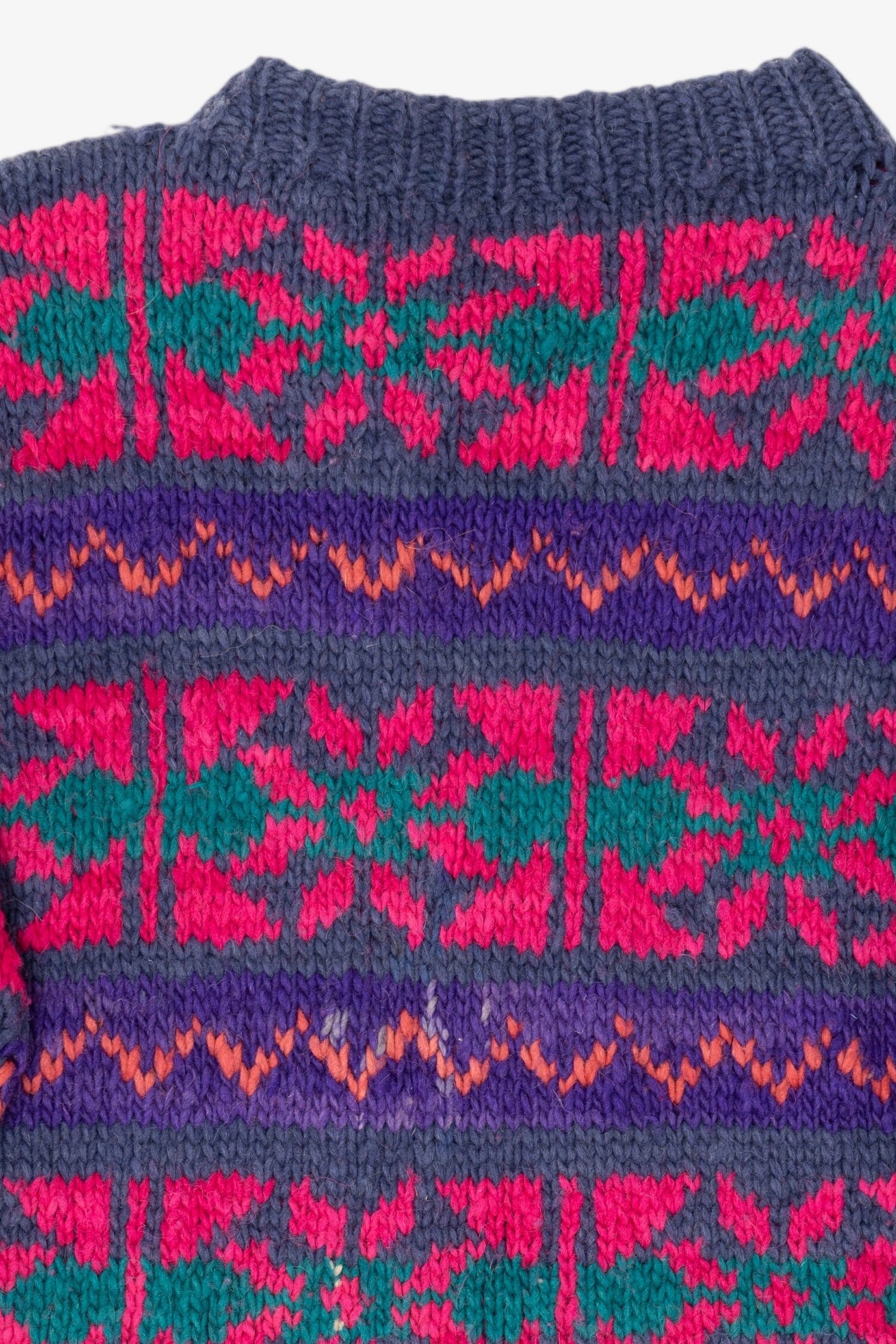 Vintage Purple Geometric Fair Isle Sweater (1980s)
