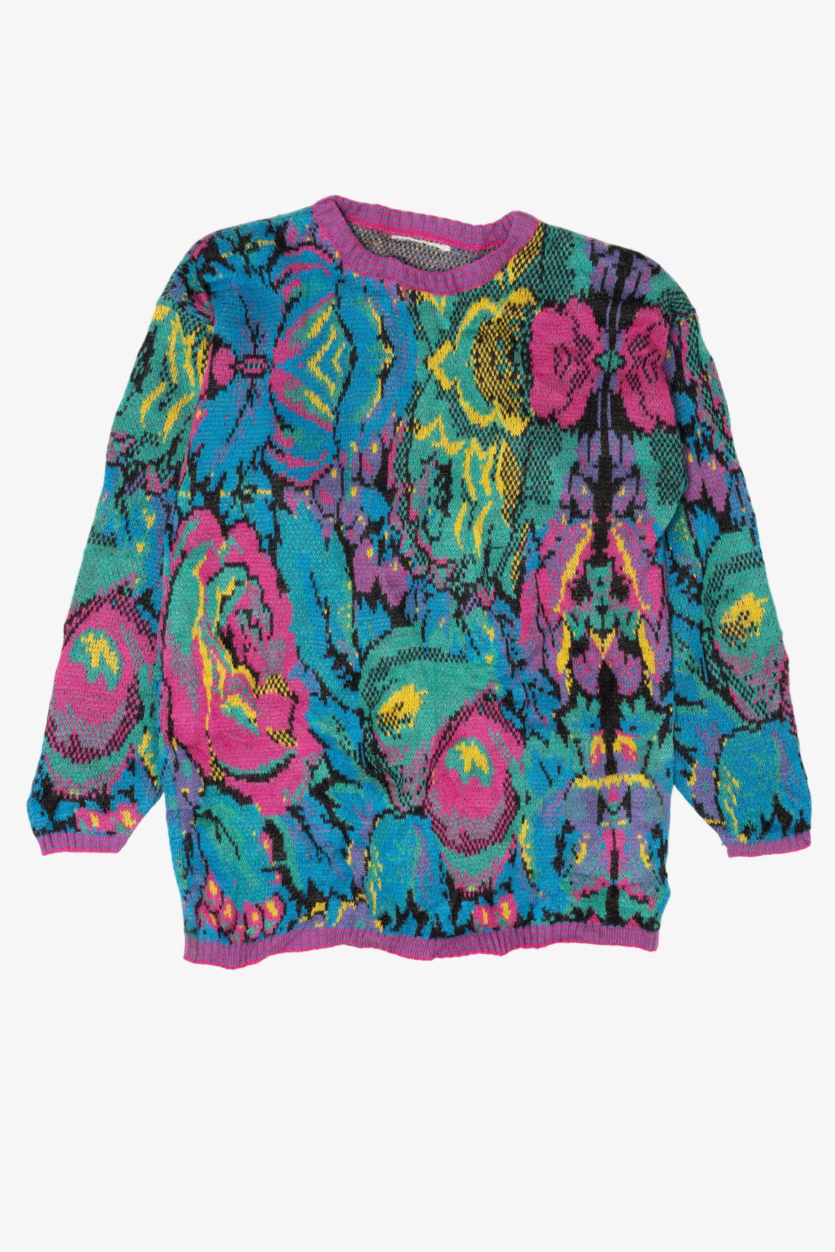 Vintage Colorful Floral Sweater (1980s)