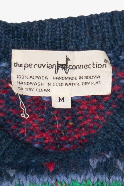 Vintage Hand Made Colorful Peruvian Connection Sweater (1980s)