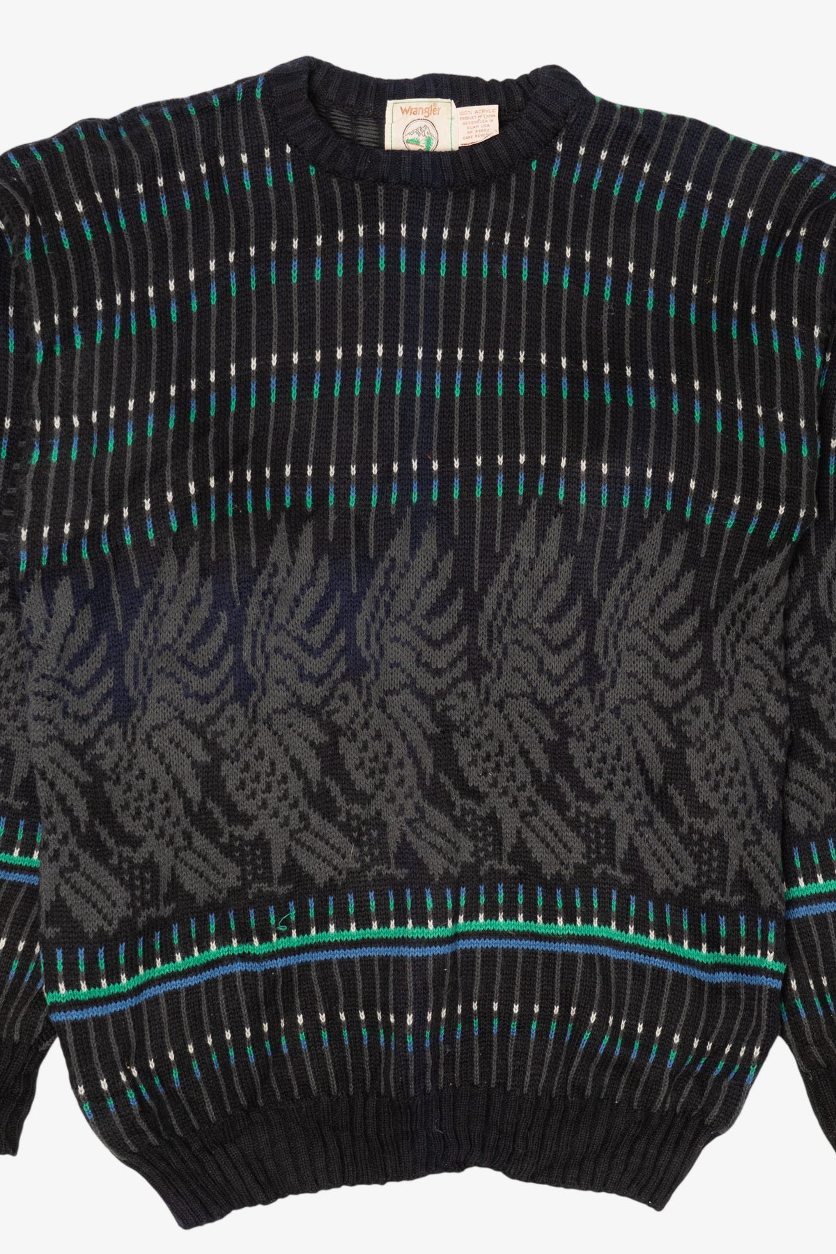 Vintage Black Wrangler Patterned Sweater (1980s)