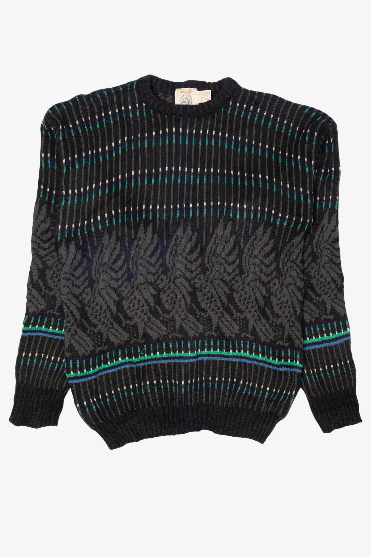 Vintage Black Wrangler Patterned Sweater (1980s)