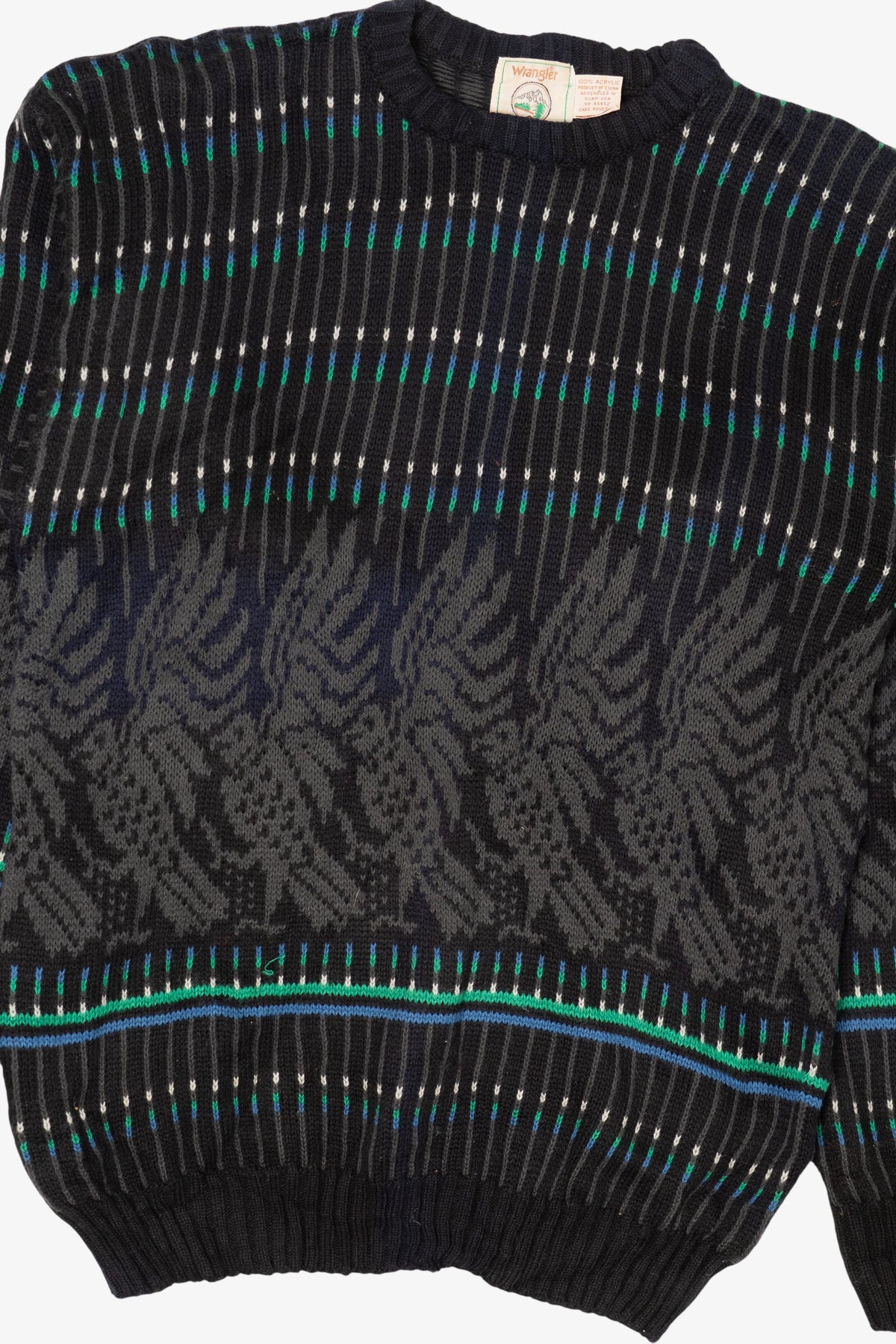 Vintage Black Wrangler Patterned Sweater (1980s)