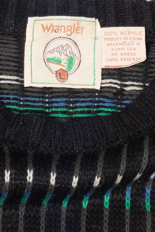 Vintage Black Wrangler Patterned Sweater (1980s)