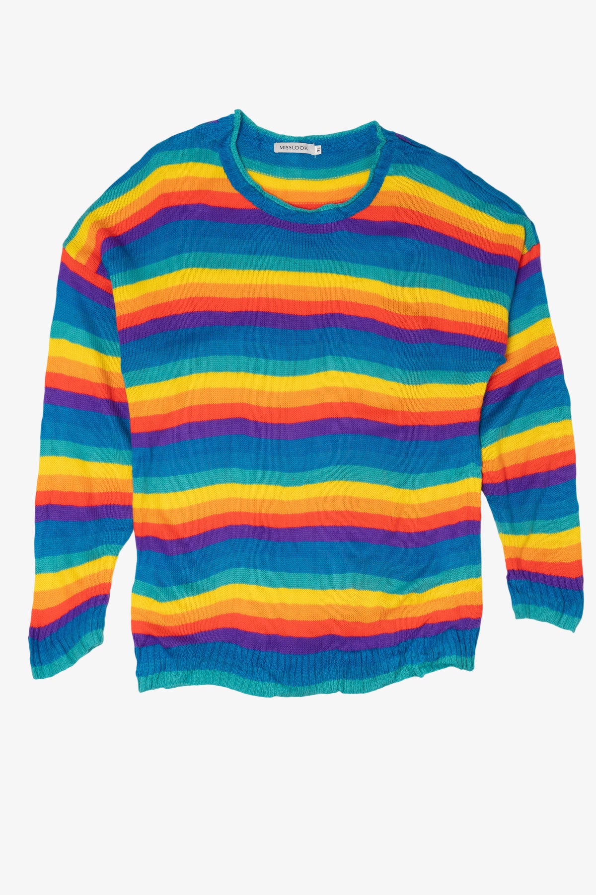 Rainbow Striped Misslook Sweater (2010s)