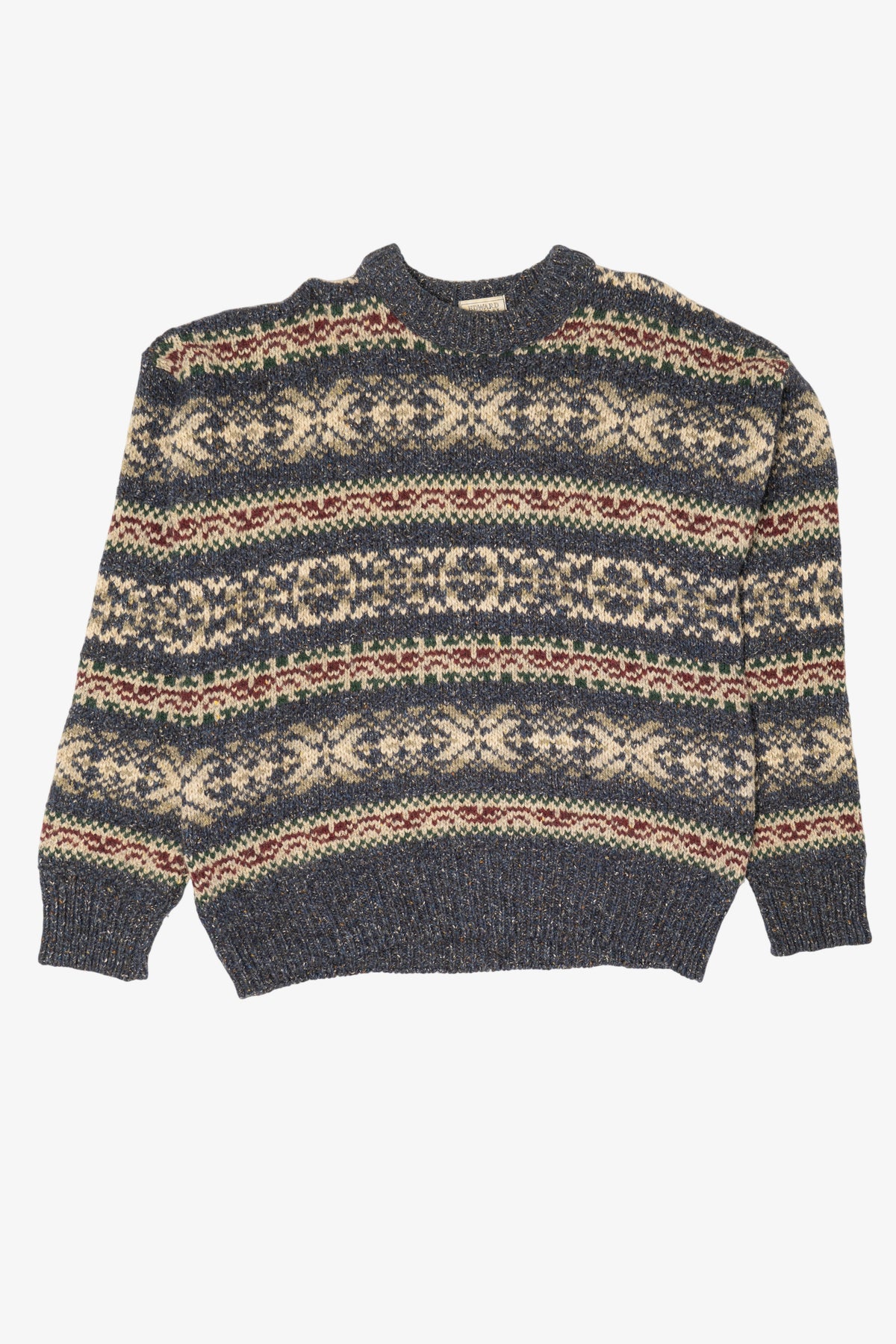 Vintage Gray Edward Bryan Fair Isle Sweater (1990s)