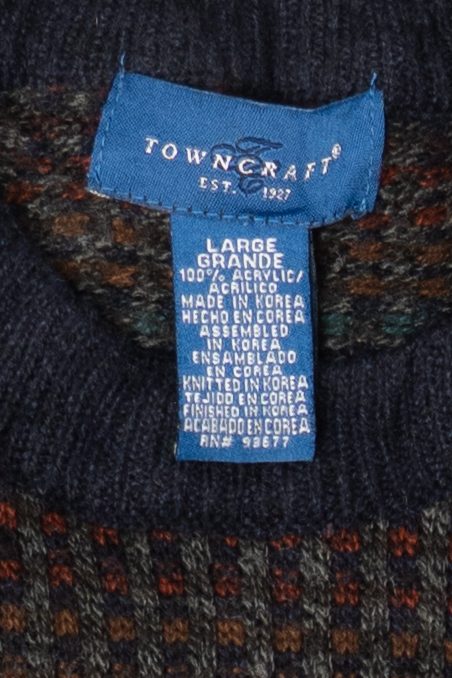 Vintage Navy Blue Towncraft Sweater (1990s)