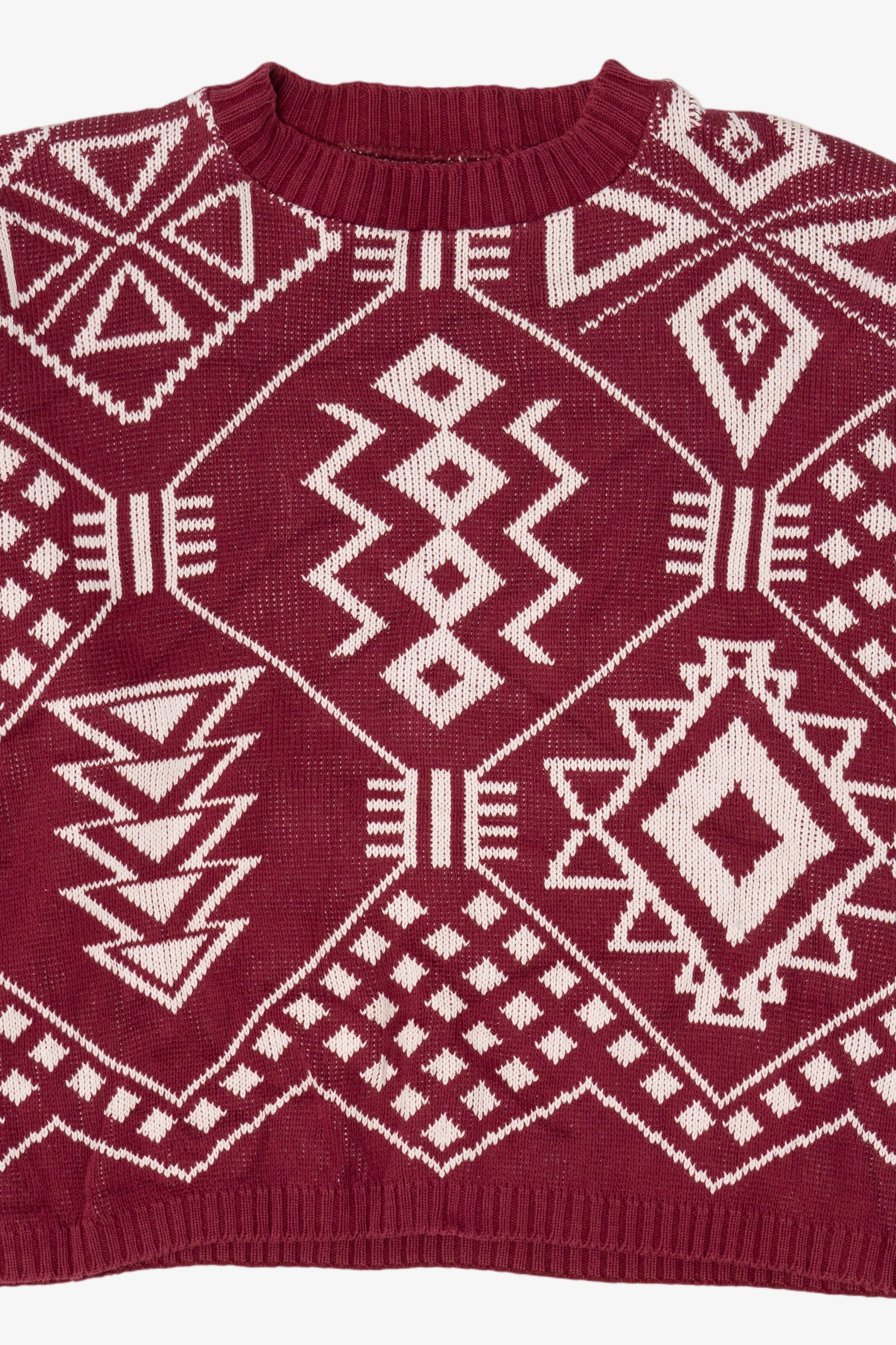 Vintage Red Geometric Pattern Sweater (1980s)