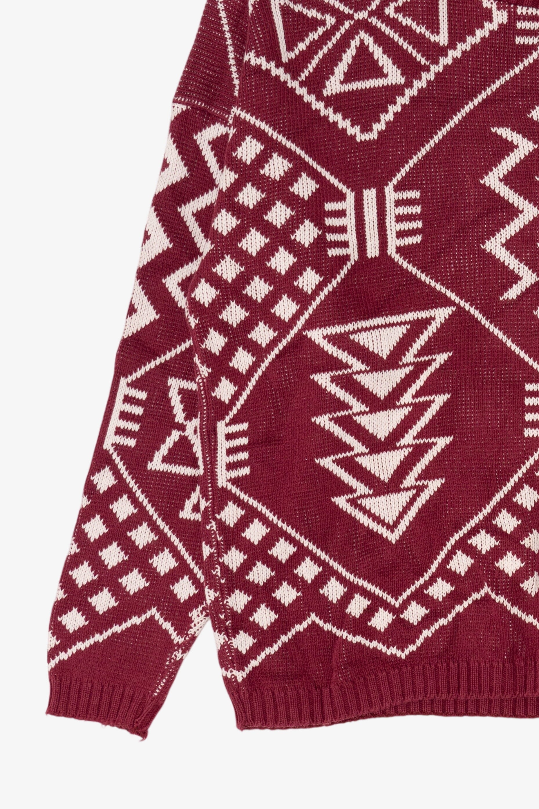 Vintage Red Geometric Pattern Sweater (1980s)