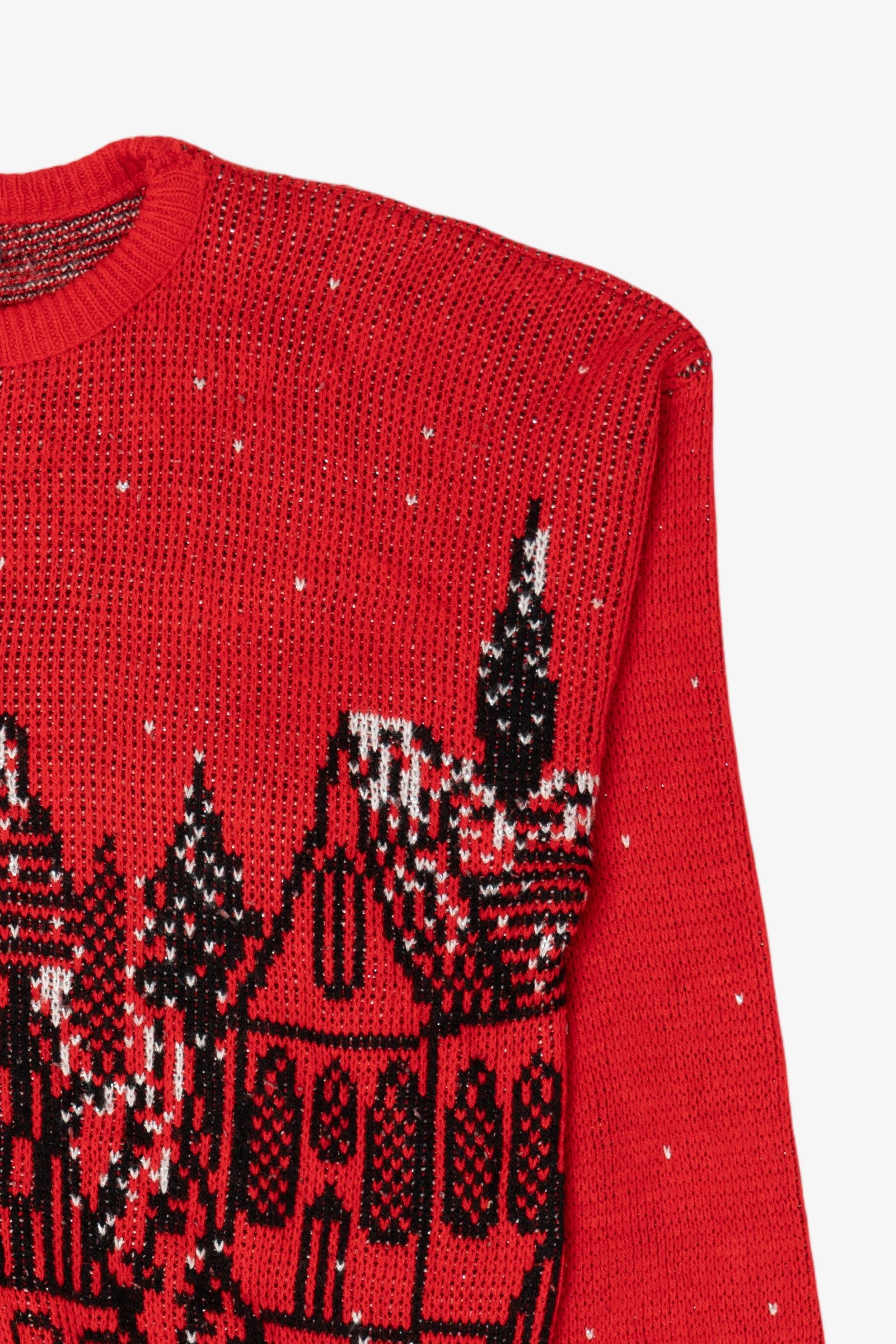 Vintage Red Precious Knits City Scene Sweater (1980s)