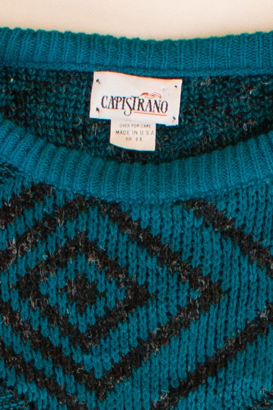 Vintage Teal Capistrano Sweater (1980s)