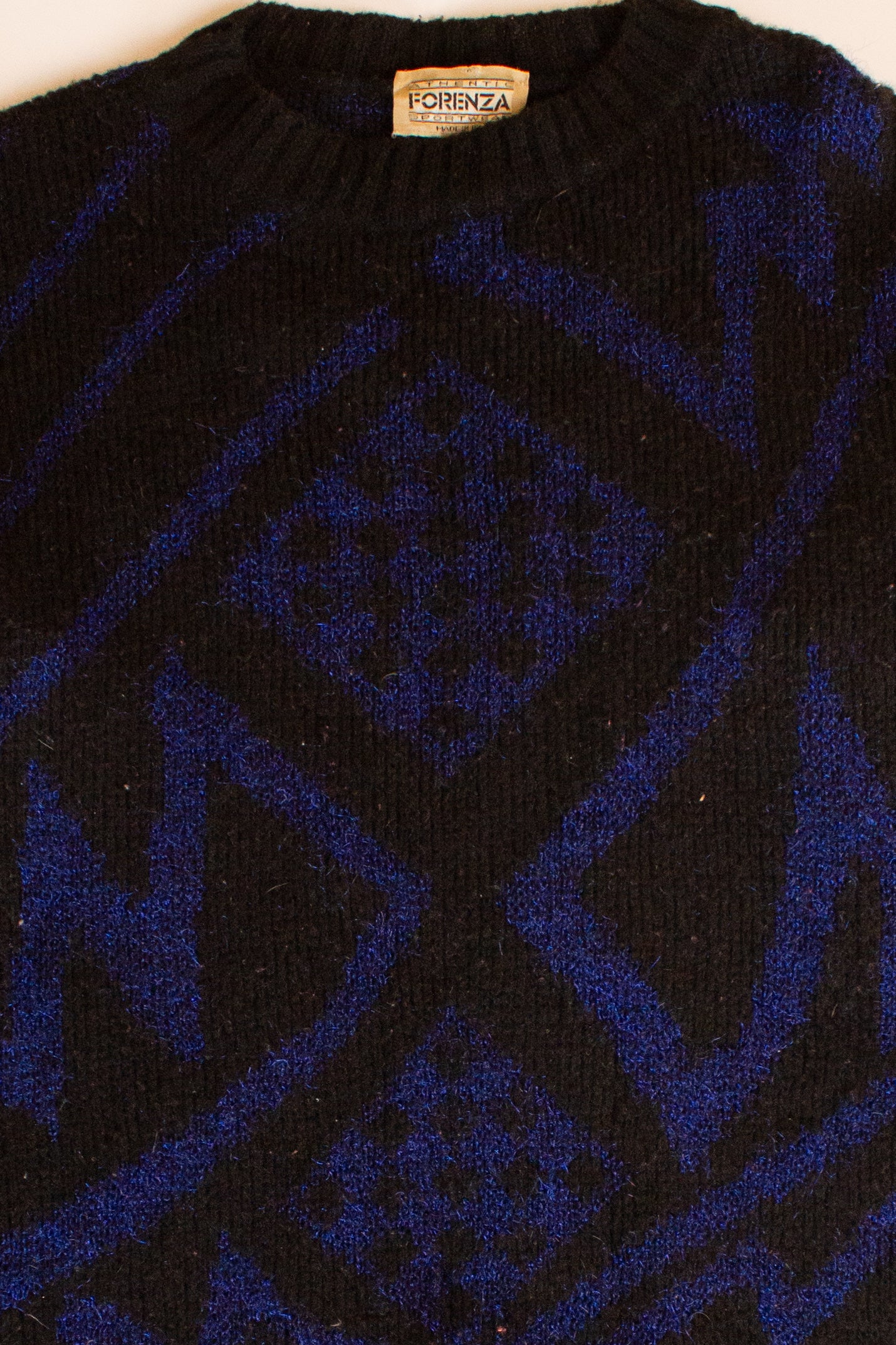 Vintage Black & Blue Forenza Sweater (1990s)