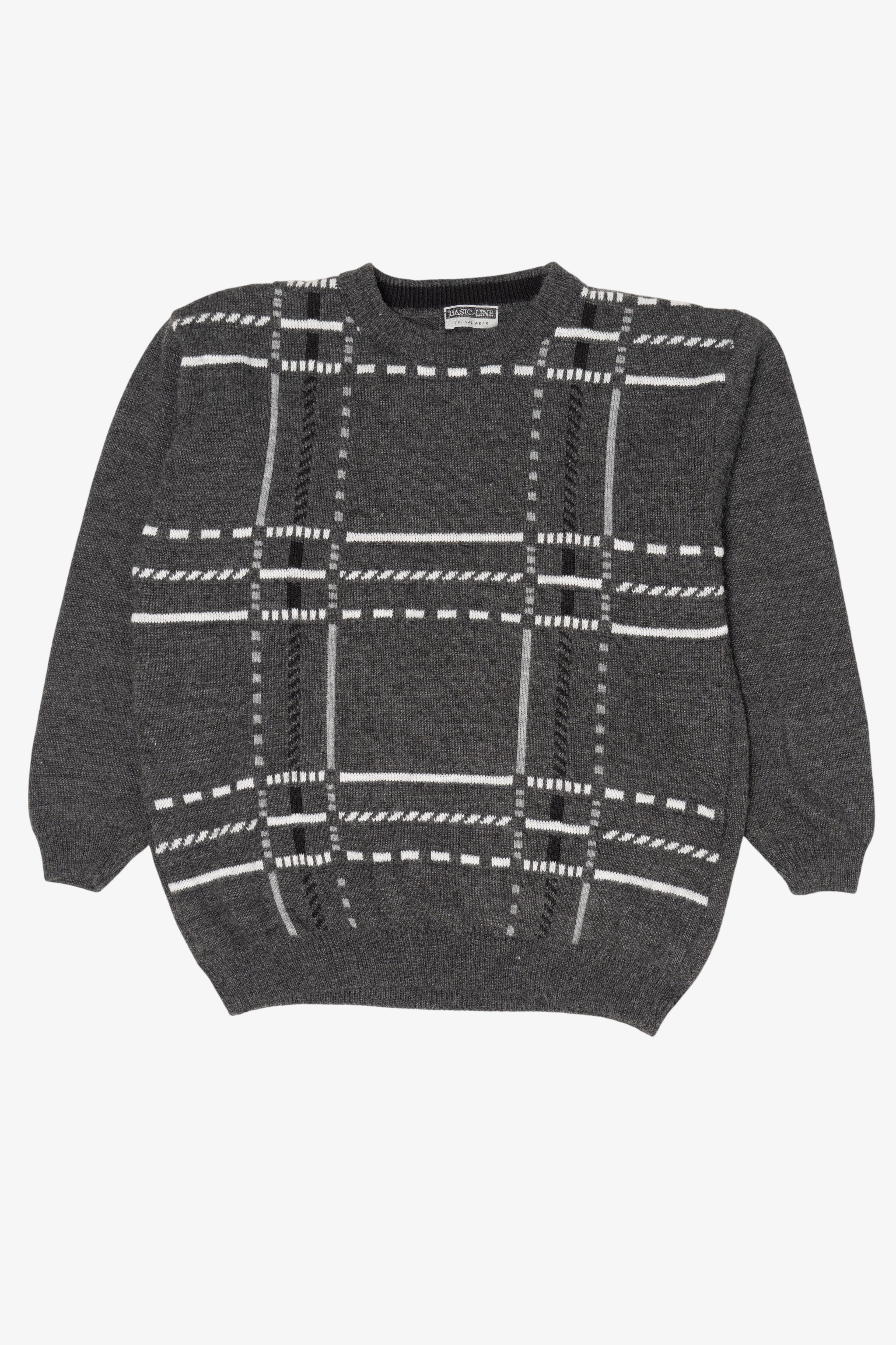 Vintage Gray Basic Line Sweater (1990s)