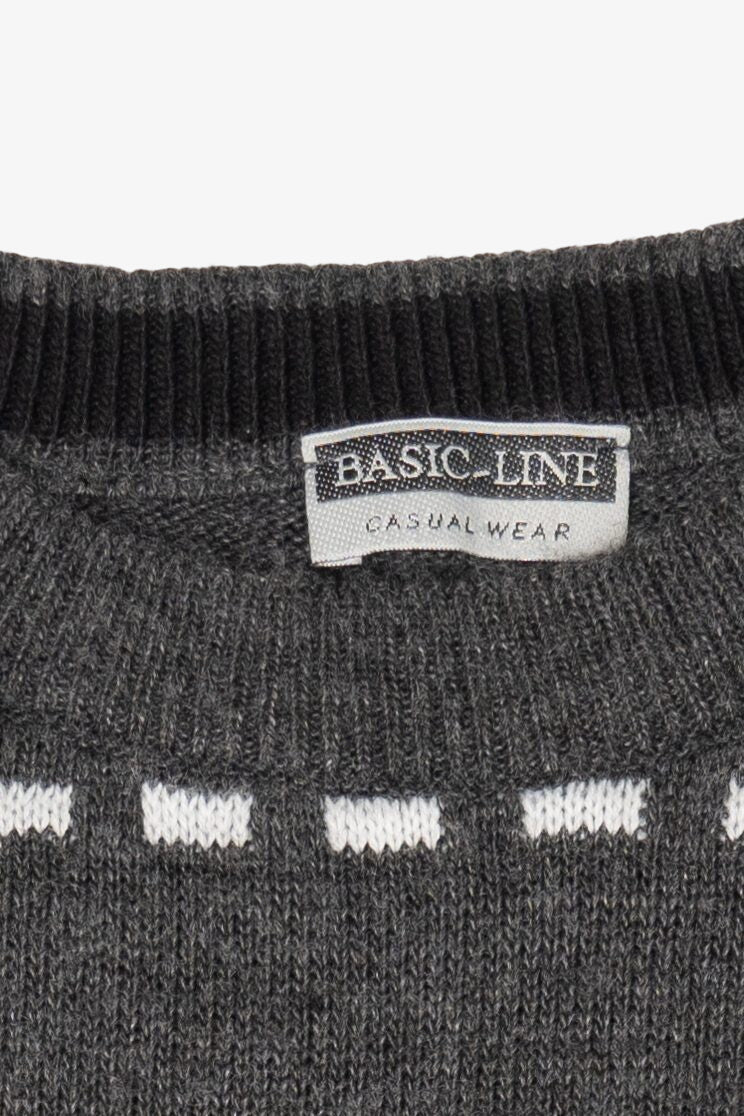 Vintage Gray Basic Line Sweater (1990s)