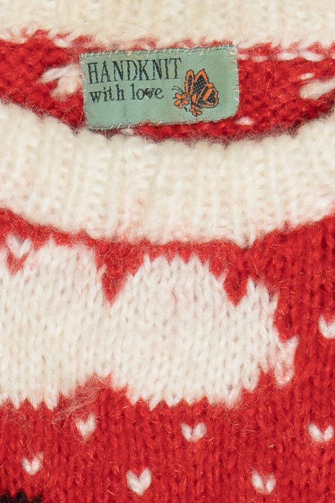 Vintage Hand Knit Penguin Couple Sweater (1990s)