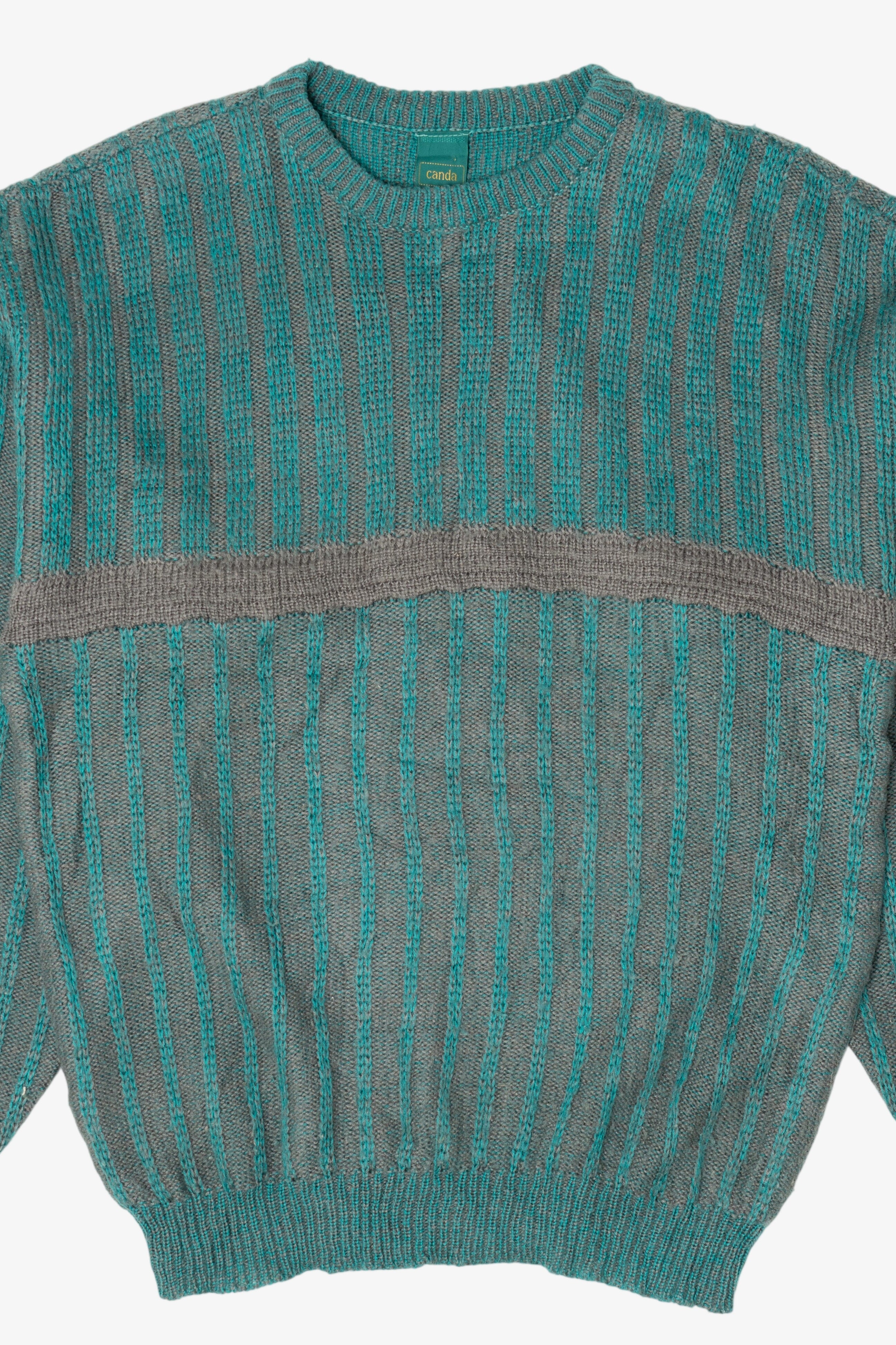 Vintage Gray And Teal Canda Sweater (1980s)