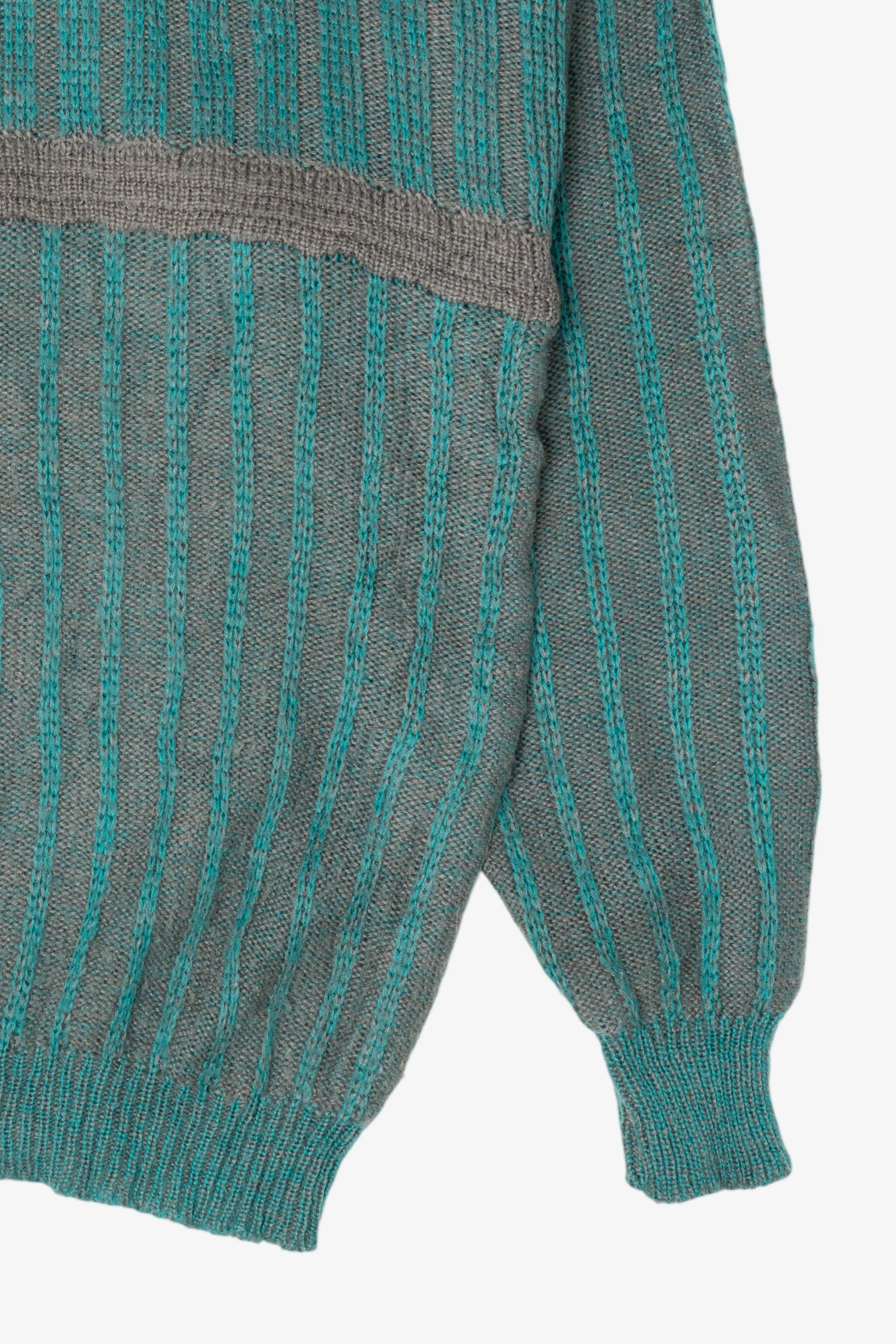 Vintage Gray And Teal Canda Sweater (1980s)