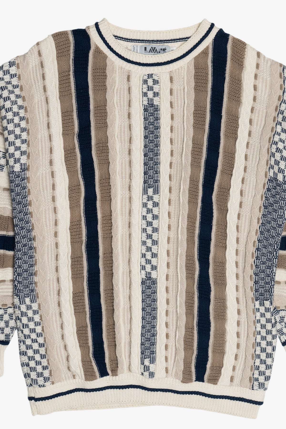 Vintage Lavane New York Vertical Stripe Graphic Sweater (1990s)