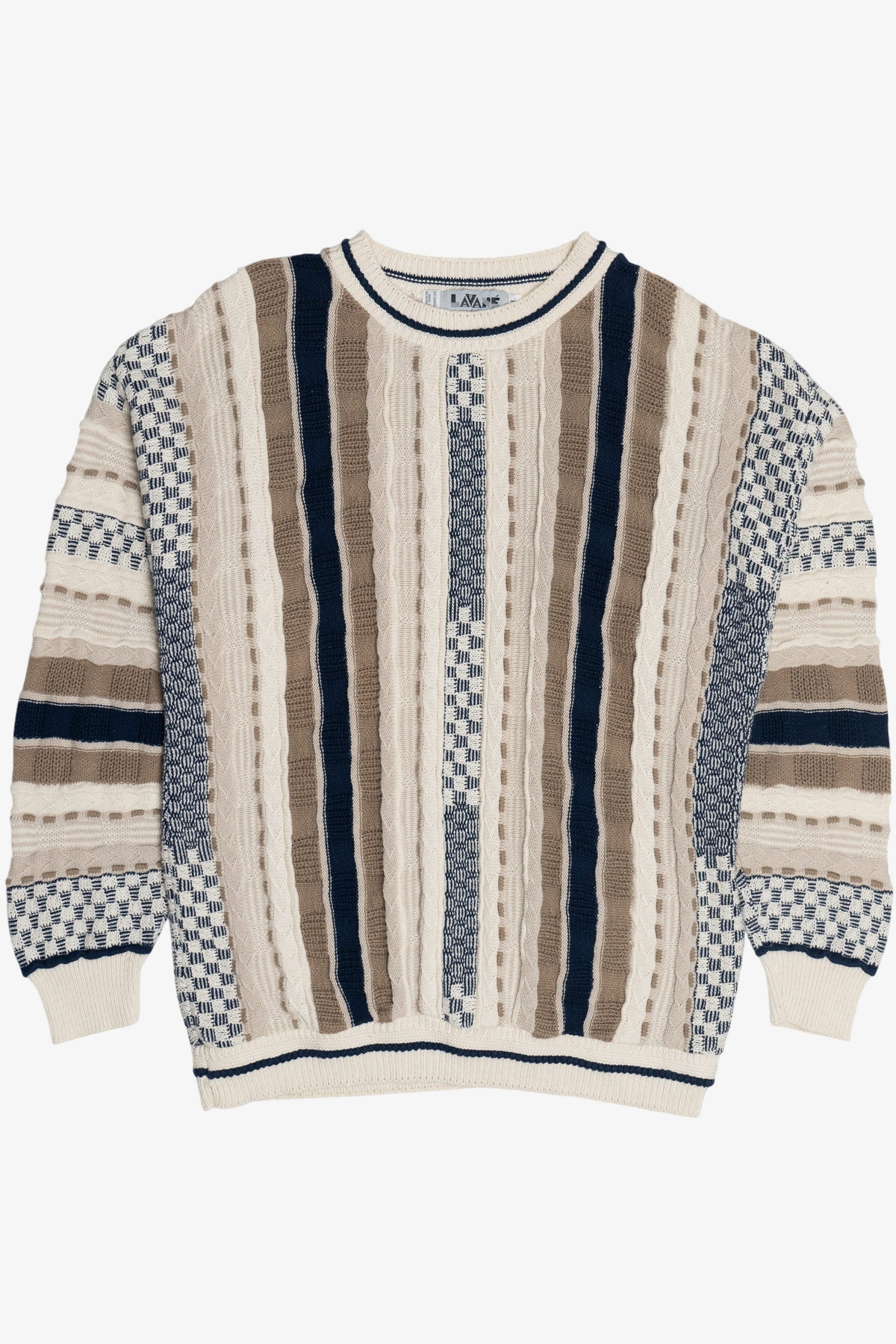 Vintage Lavane New York Vertical Stripe Graphic Sweater (1990s)