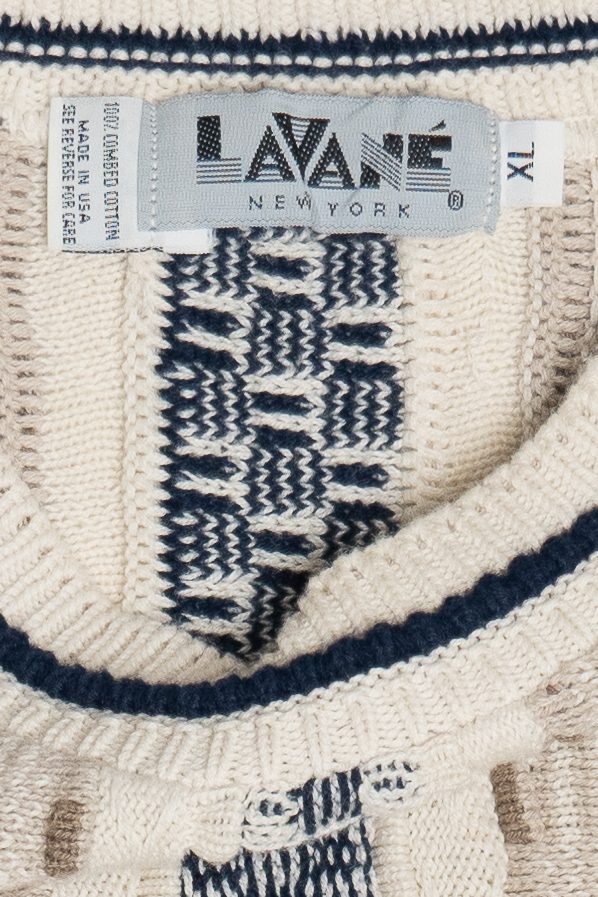 Vintage Lavane New York Vertical Stripe Graphic Sweater (1990s)