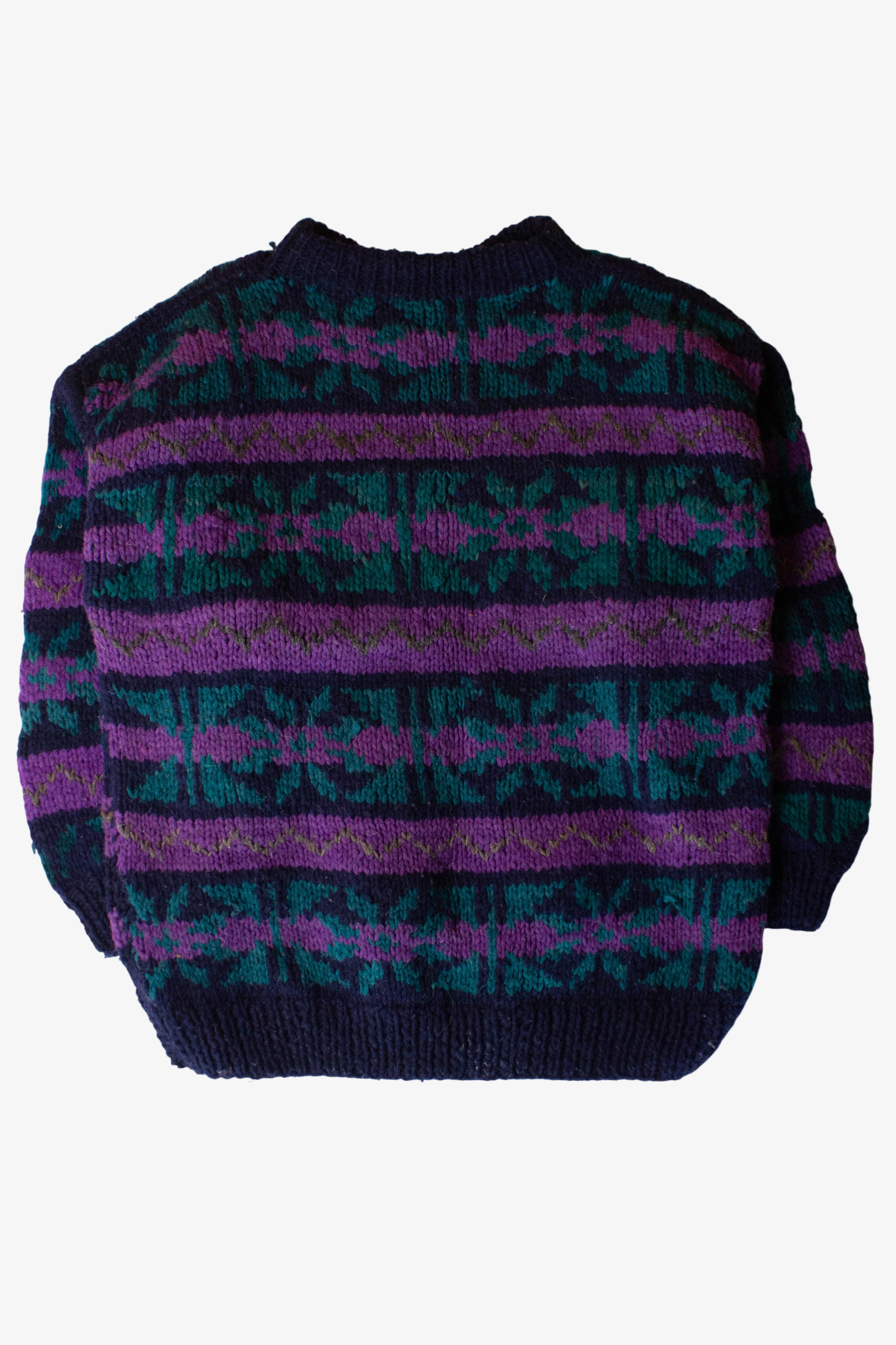 Vintage Teal & Purple Heavyweight Sweater (1990s)