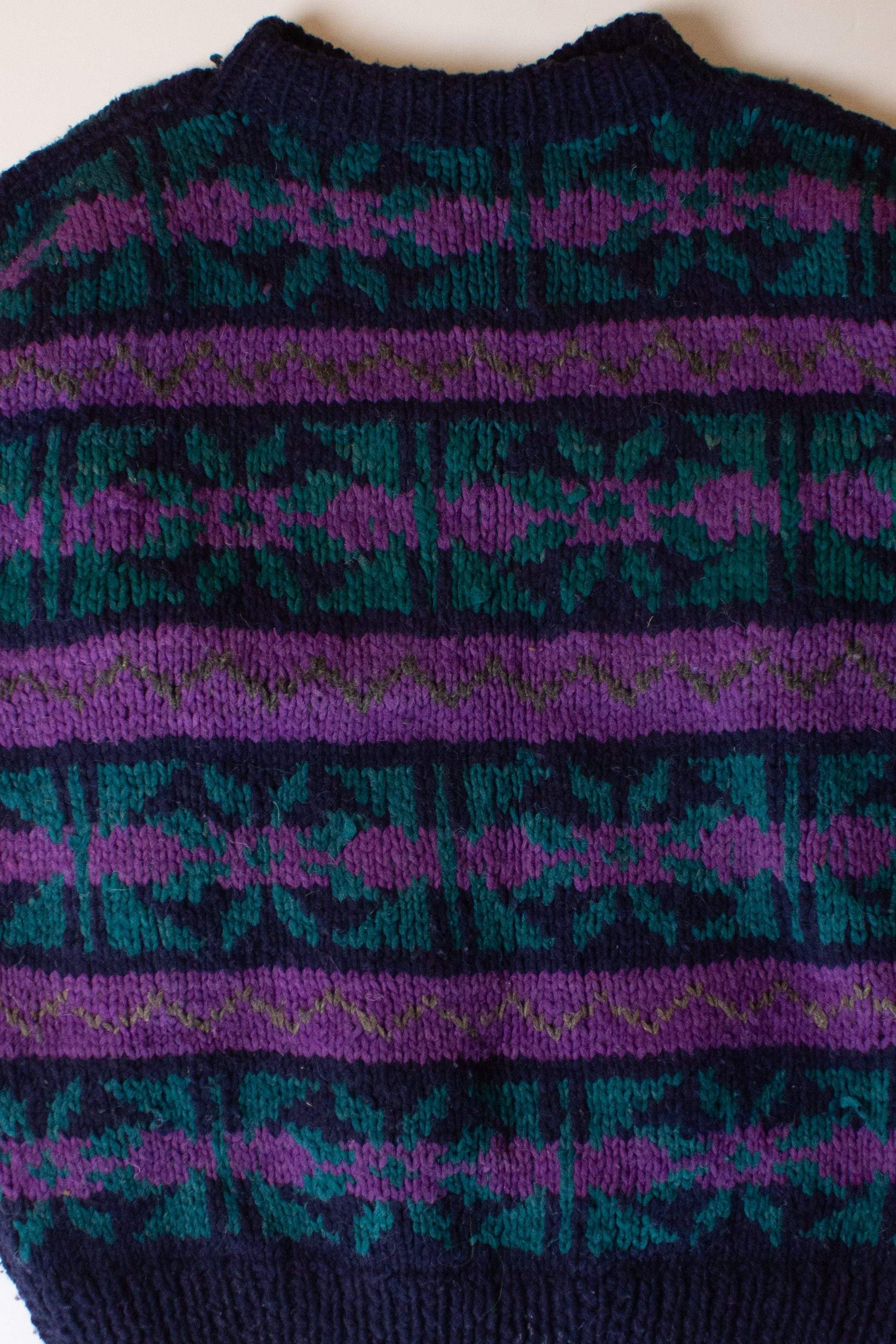 Vintage Teal & Purple Heavyweight Sweater (1990s)
