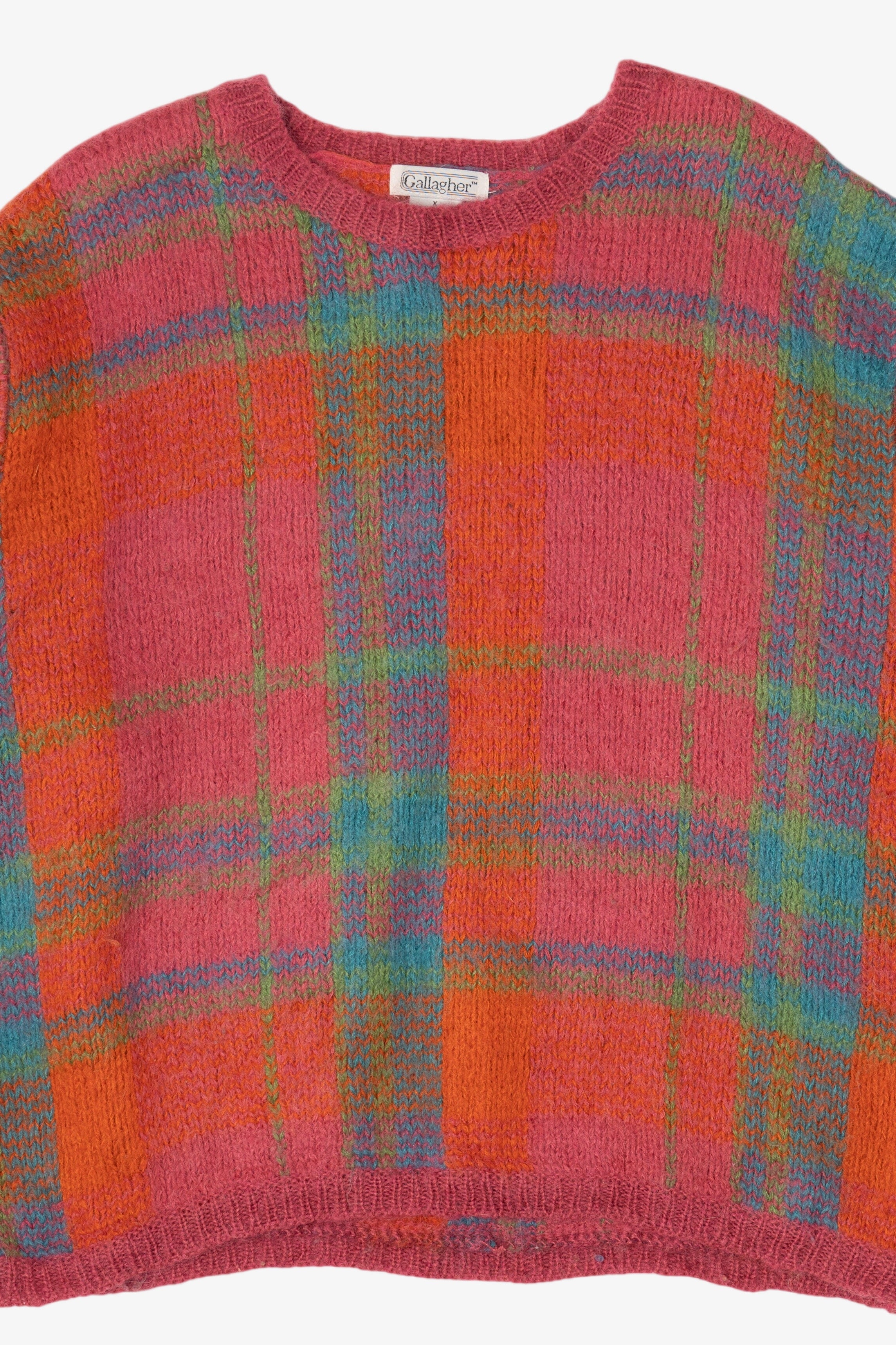 Vintage Gallagher Rainbow Plaid Sweater(1980s)