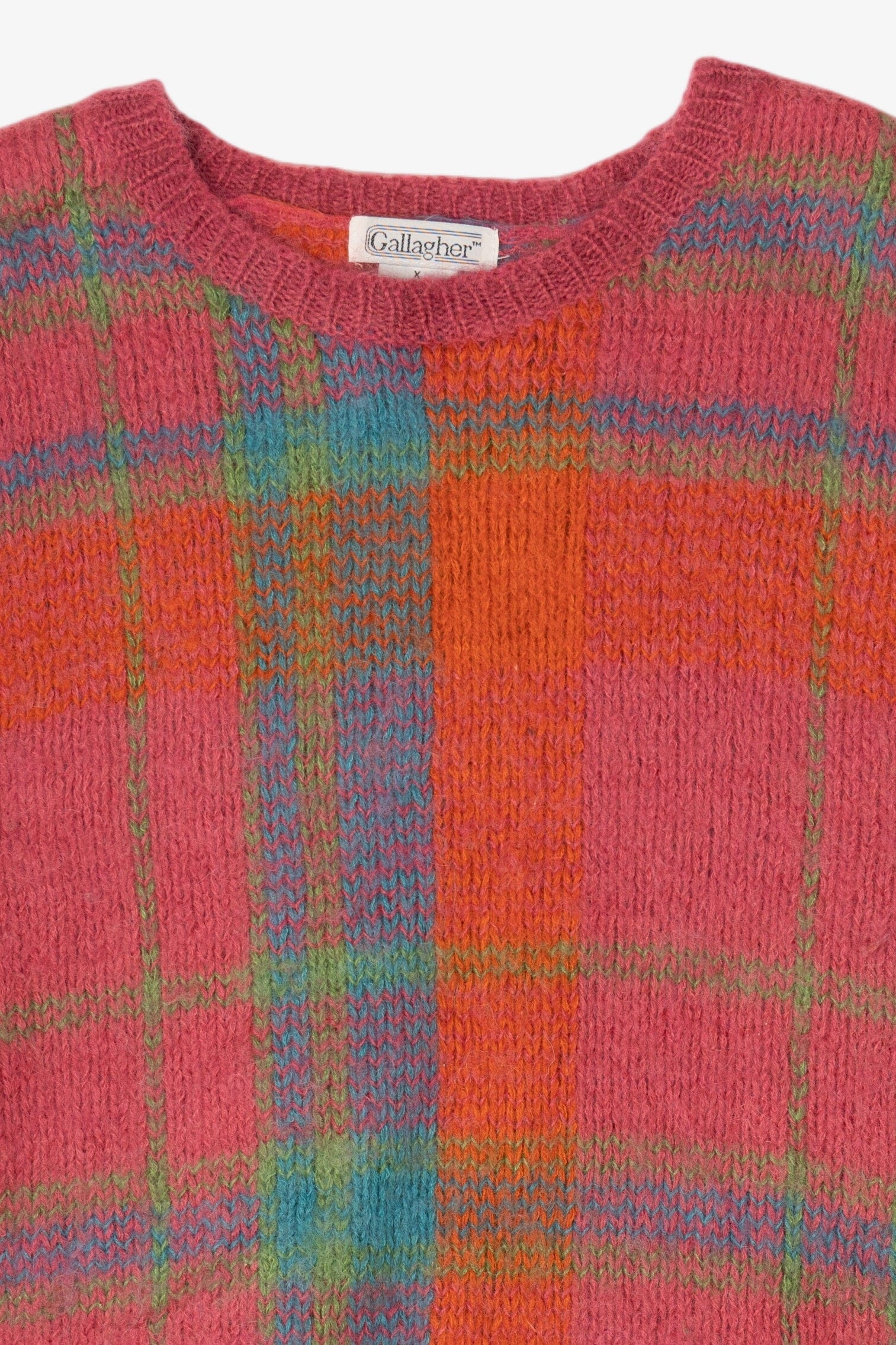 Vintage Gallagher Rainbow Plaid Sweater(1980s)