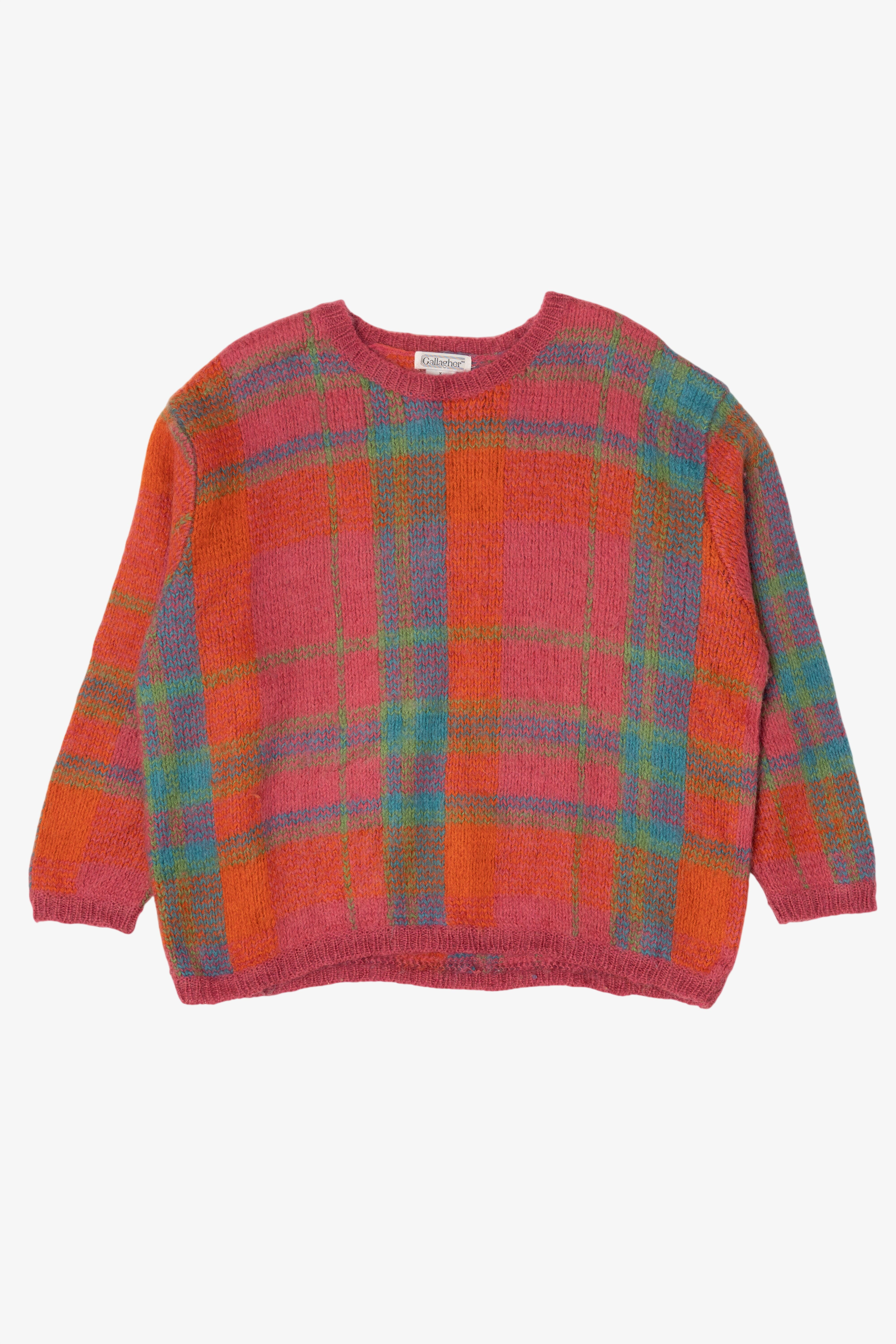 Vintage Gallagher Rainbow Plaid Sweater(1980s)